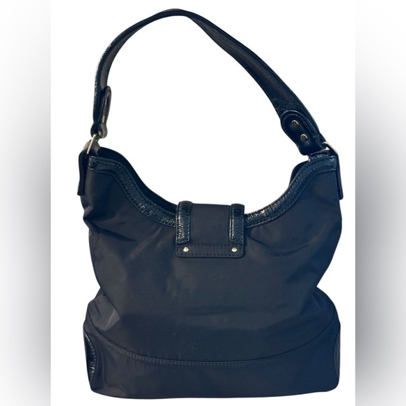 Kate Spade Hobo Turnlock Nylon Patent Leather Black Shoulder Bag never used - Picture 3 of 9